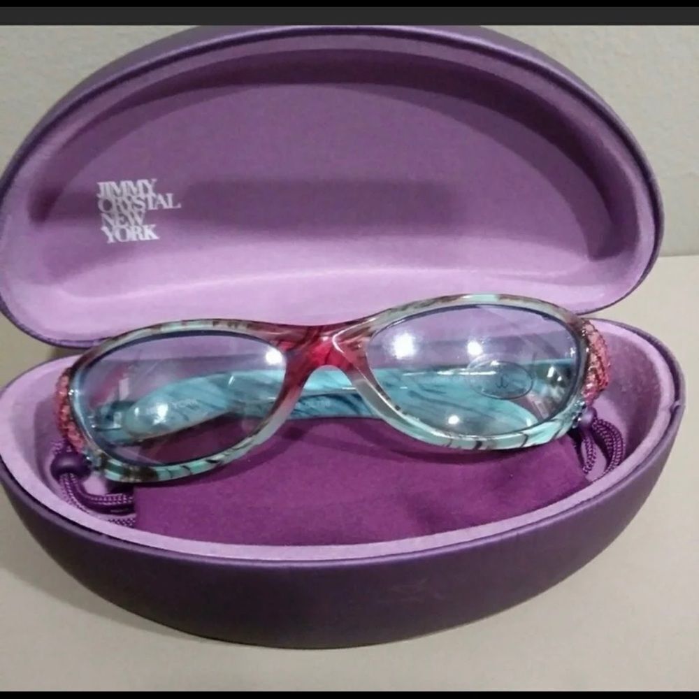 Jimmy Crystal New York Swarovski Crystal Frame clear Lens reading Glasses.